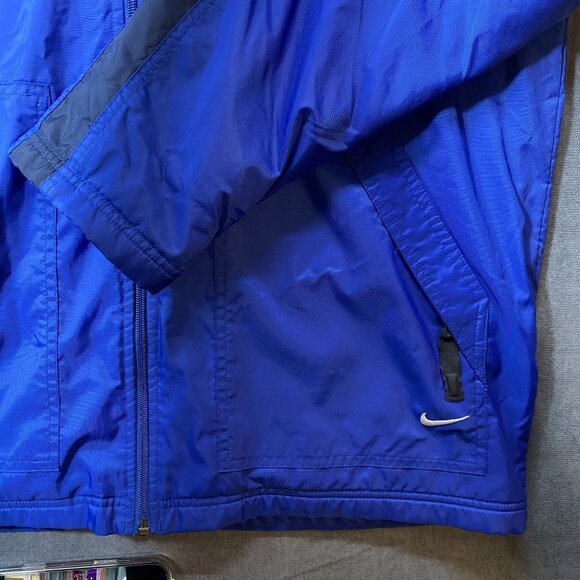 Nike Mens Full-Zip Blue/Black Fleece Lined Windbreaker Jacket Size Large - Picture 5 of 12